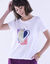 T-shirt manches courtes, imprimé placé coeur (blanc / violet)
