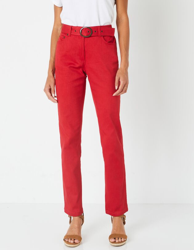 Pantalon droit spécial petites (cerise)