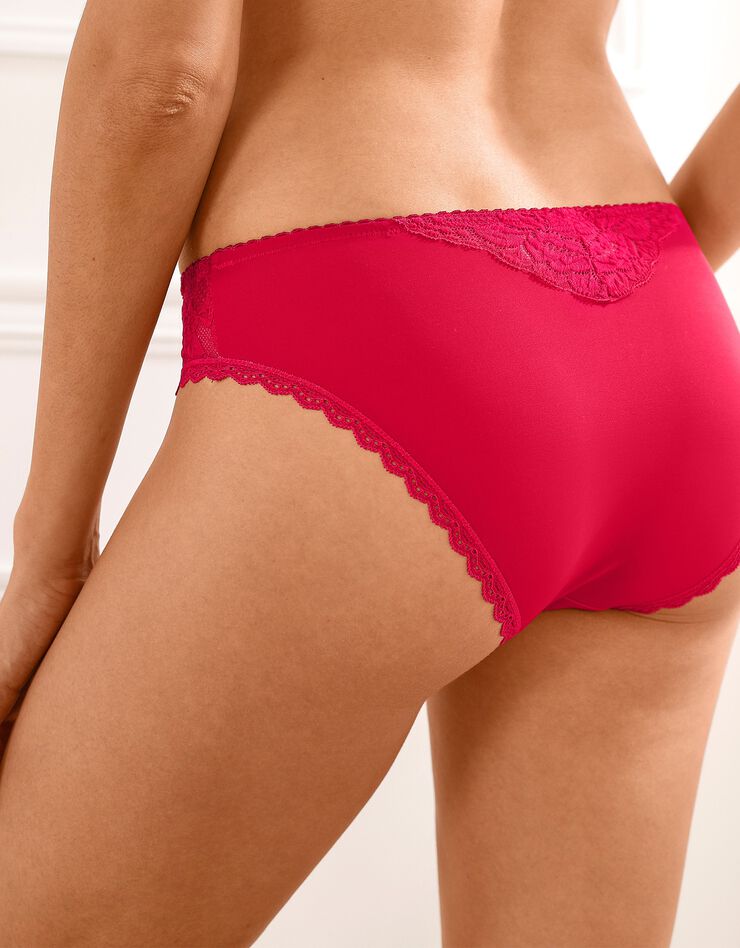 Culotte Akola en microfibre et dentelle - forme midi (rouge) Culotte Akola en microfibre et dentelle - forme midi (rouge)