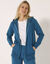 Veste zippée à capuche, molleton gratté (bleu pétrole)