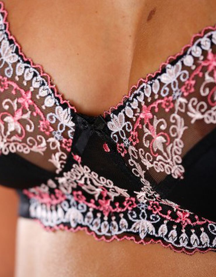 Soutien-gorge microfibre et tulle brodé Lagos - sans armatures (noir) Soutien-gorge microfibre et tulle brodé Lagos - sans armatures (noir)