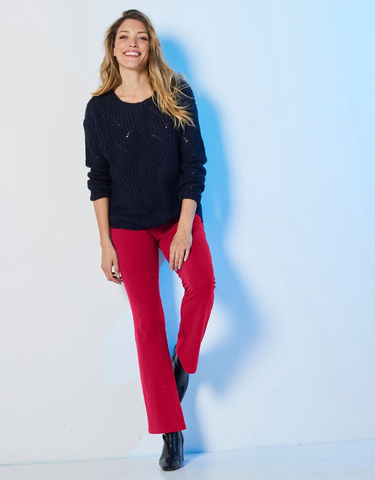 Legging bootcut uni, taille élastiquée (rouge foncé) Legging bootcut uni, taille élastiquée (rouge foncé)