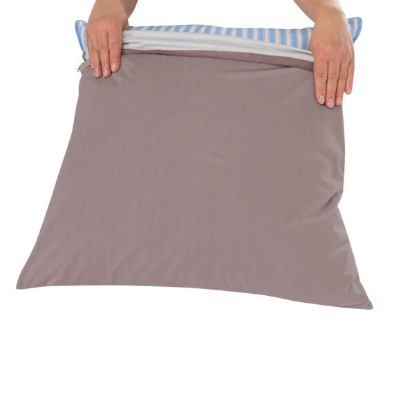 Taie d’oreiller imperméable Tencel® (taupe)