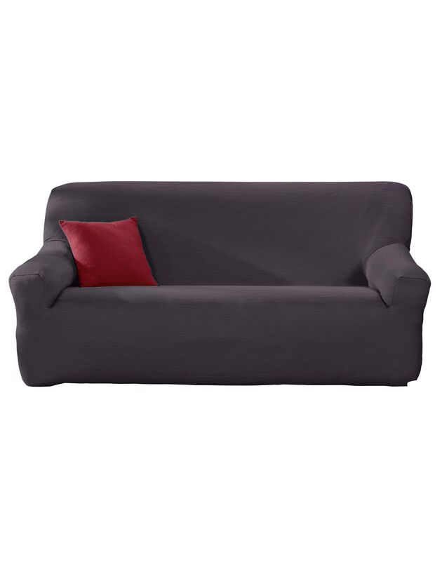 Housse extensible unie canapé fauteuil accoudoirs (gris)