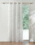 Voilage motif plumes - finition œillets (blanc)