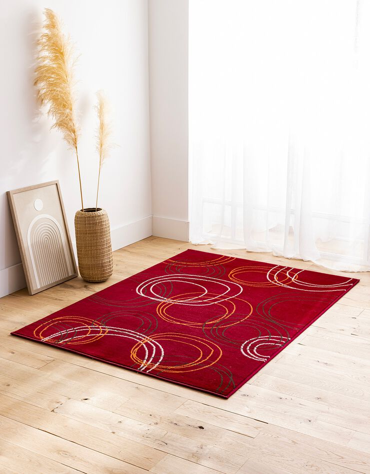 Tapis motifs cercles (bordeaux) Tapis motifs cercles (bordeaux)