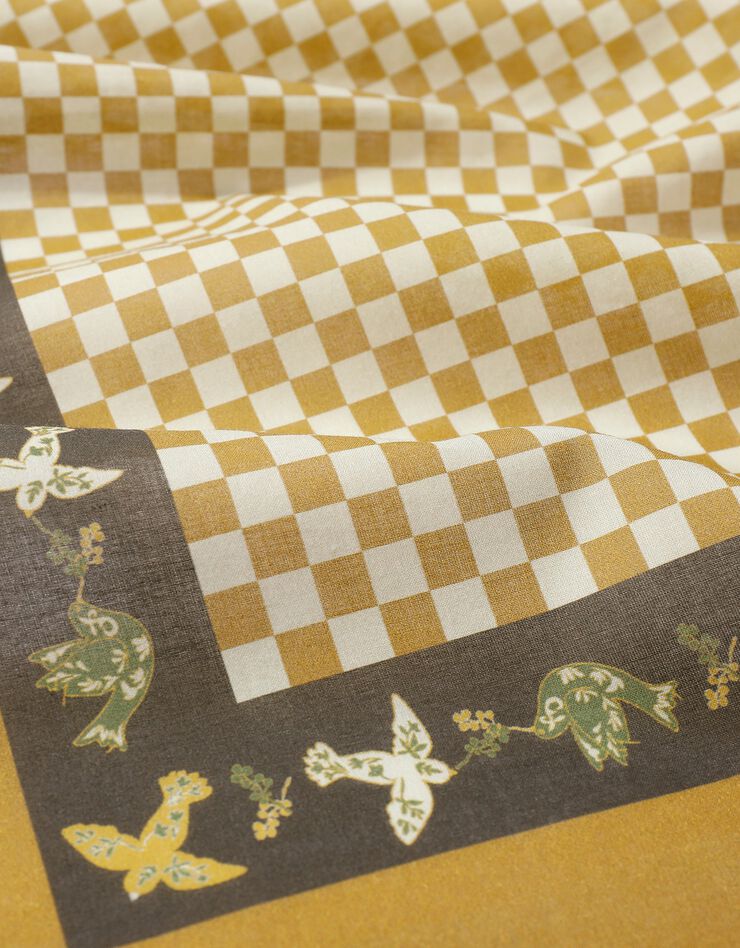 Foulard fabriqué en France imprimé géométrique, 70 x 70 cm - coton (kaki) Foulard fabriqué en France imprimé géométrique, 70 x 70 cm - coton (kaki)