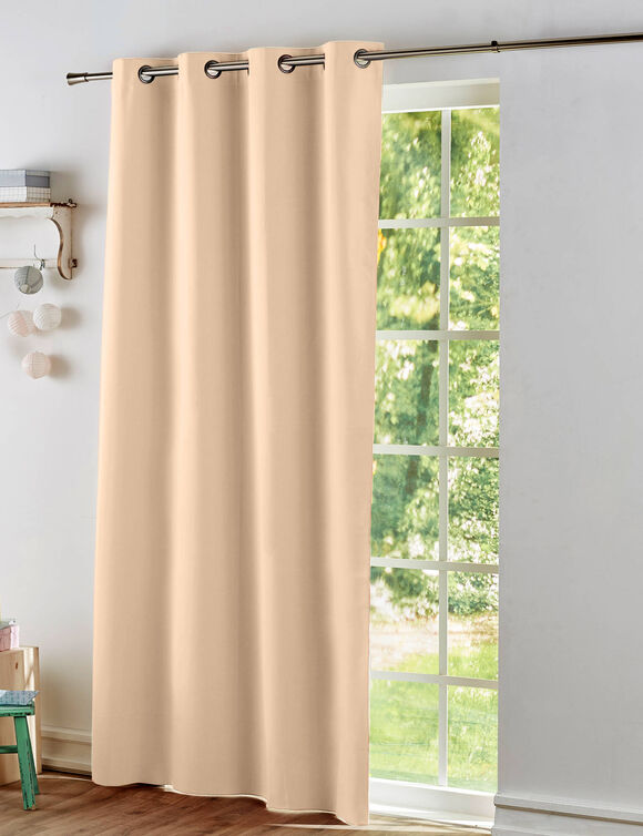 Rideau occultant bachette uni (écru)