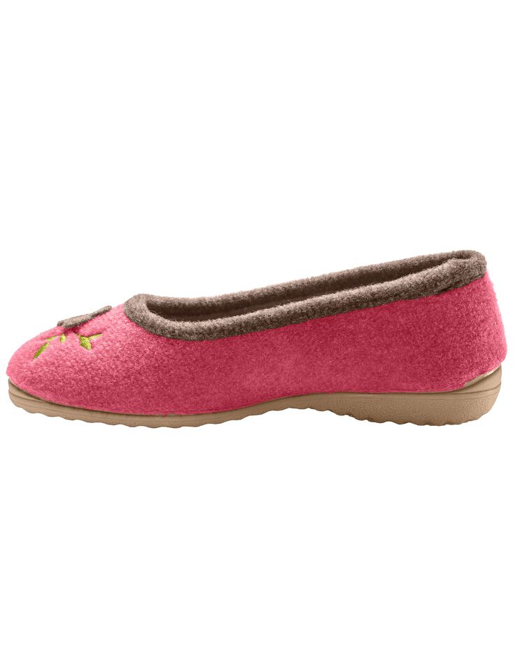 Ballerines feutrine avec fleur appliquée (framboise) Ballerines feutrine avec fleur appliquée (framboise)