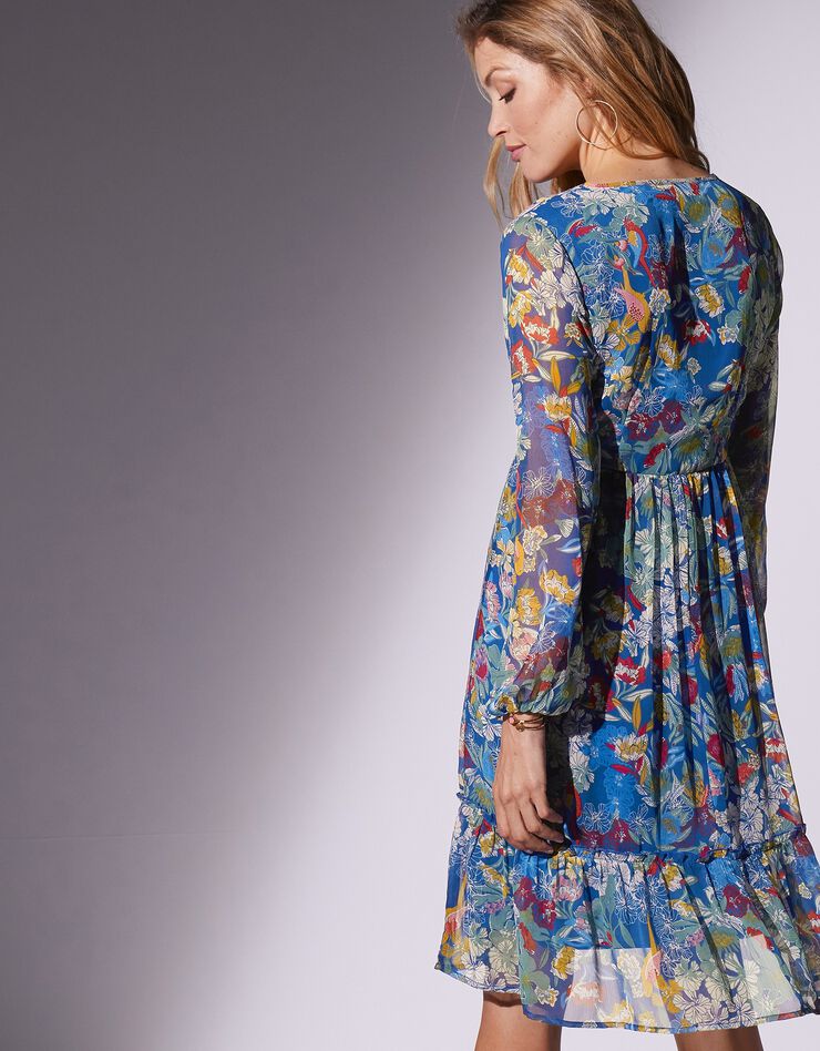 Robe voile imprimé (bleu nuit / vert) Robe voile imprimé (bleu nuit / vert)
