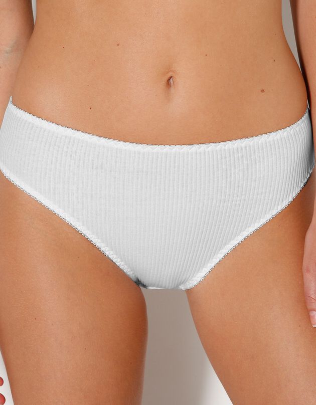 Culotte mini côtes plates - lot de 6 (blanc)