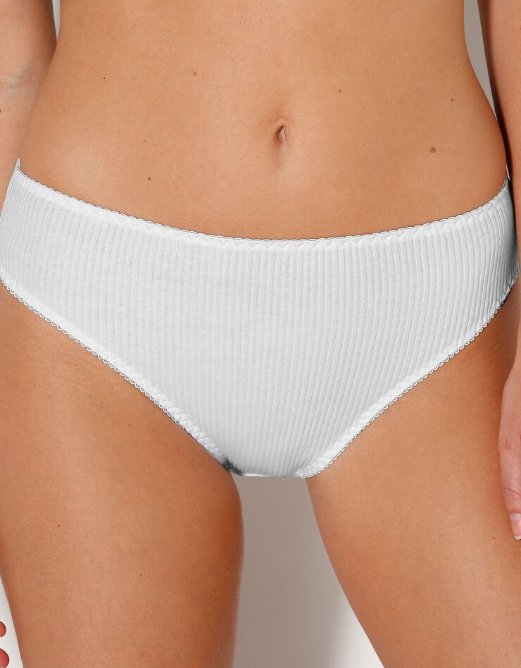 Culotte mini côtes plates - lot de 6 (blanc) Culotte mini côtes plates - lot de 6 (blanc)