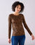 T-shirt imprimé peau de bête, stretch (caramel / noir)
