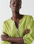 Blouse brod&eacute;e en coton unie, manches 3/4 (anis)