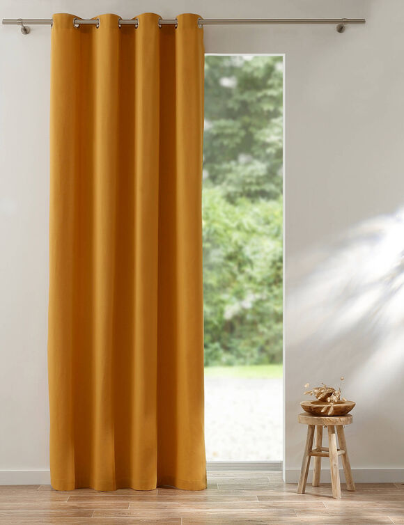 Rideau occultant bachette uni (miel)