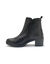 Boots fermeture zippée en cuir, largeur confort (noir)