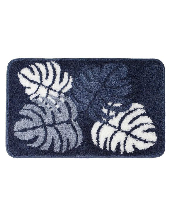 Tapis de bain motif jungle (bleu)