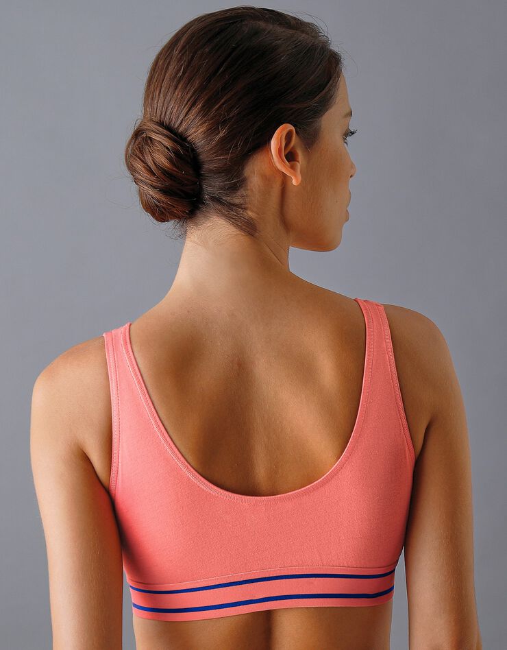 Brassière sport sans armatures - lot de 2 (bleu + corail) Brassière sport sans armatures - lot de 2 (bleu + corail)