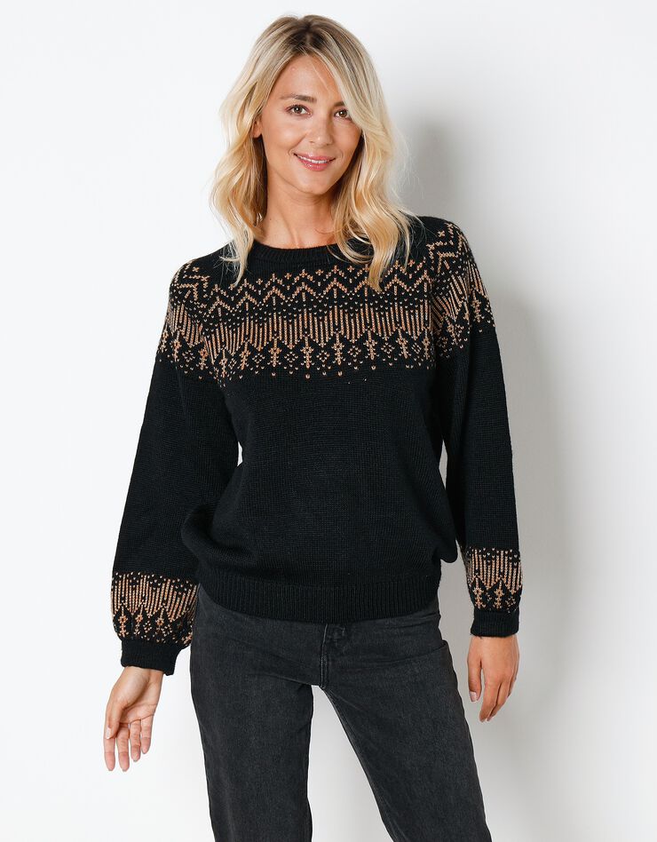 Pull jacquard cuivré (noir / cuivre) Pull jacquard cuivré (noir / cuivre)