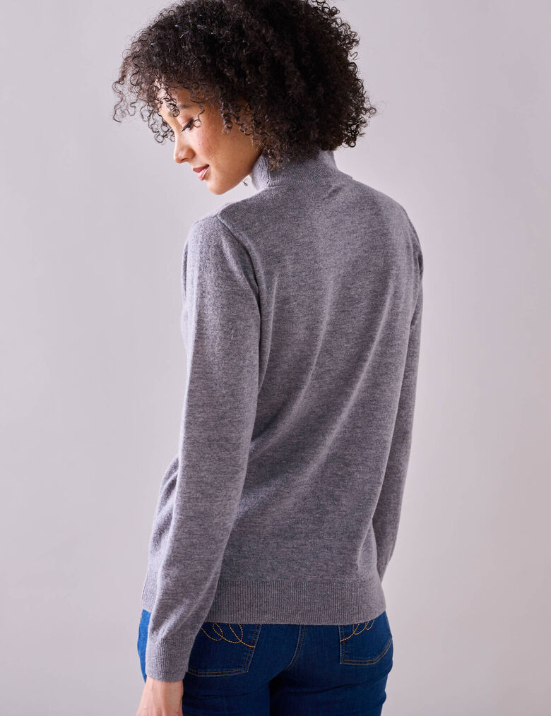 Pull Gris En Laine D'agneau Et Angora LK Bennett - Taille S, Col Bateau, Occasion Très Bon état