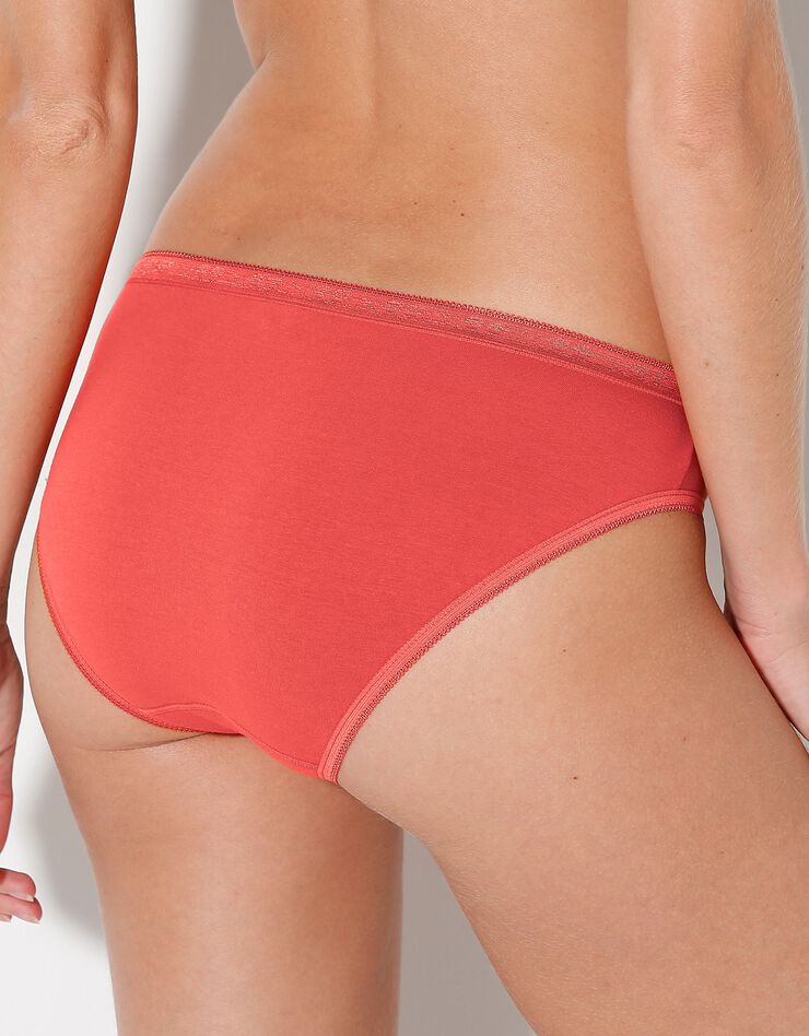 Culotte midi dentelle - lot de 3 (corail + bleu + mauve) Culotte midi dentelle - lot de 3 (corail + bleu + mauve)