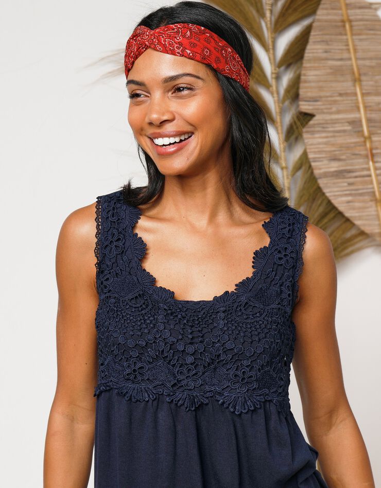Tunique plastron macramé (marine) Tunique plastron macramé (marine)