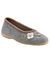 Chaussons ballerines feutrine avec fleur appliqu&eacute;e (gris chin&eacute;)