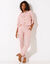 Pantalon coupe mom coton-lin uni (rose grisé)