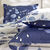 Linge de lit Danae en coton imprim&eacute; (bleu encre)