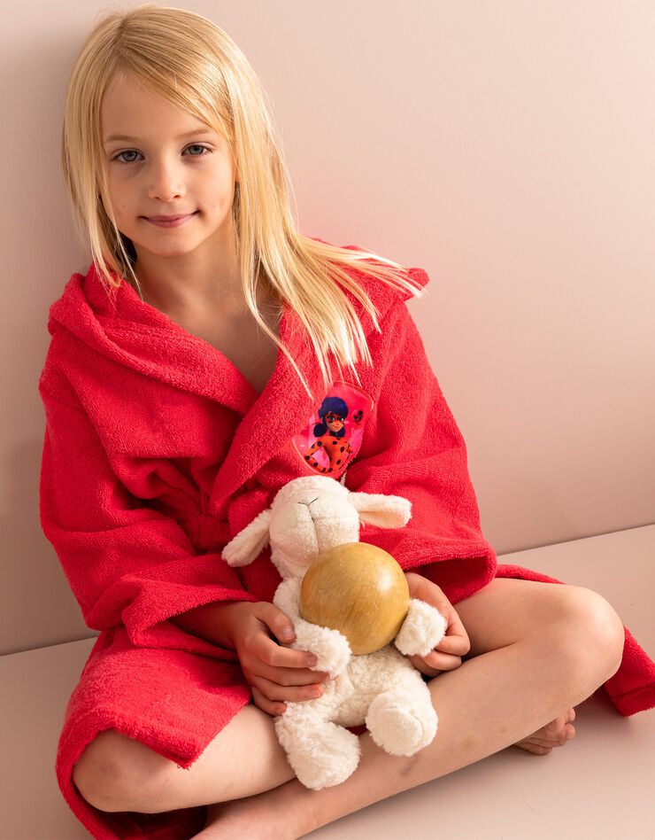 Peignoir de bain enfant Miraculous®, éponge coton - 380g/m2 (rose)