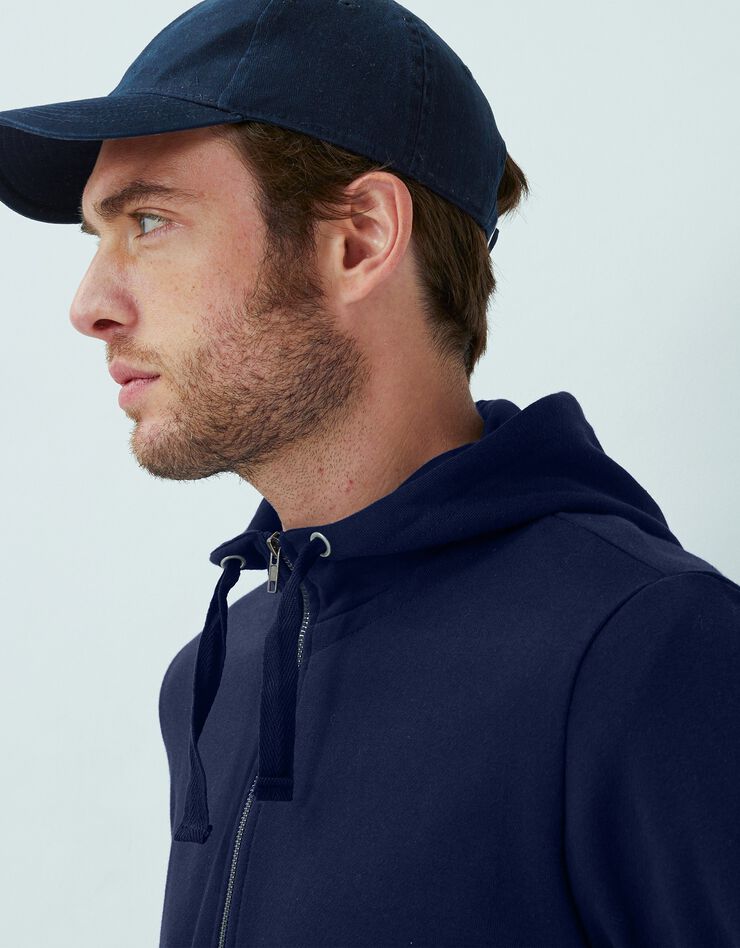 Sweat molleton zippé à capuche (marine) Sweat molleton zippé à capuche (marine)