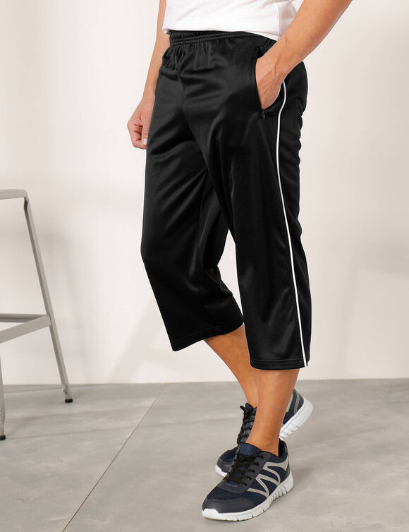 Pantacourt sport microfibre int&eacute;rieur gratt&eacute; (noir)