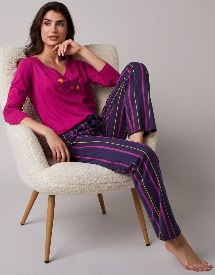 Pantalon de pyjama imprimé rayé Estrella - coton (marine) Pantalon de pyjama imprimé rayé Estrella - coton (marine)