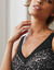 Soutien-gorge minimiseur en dentelle florale - sans armatures (noir)