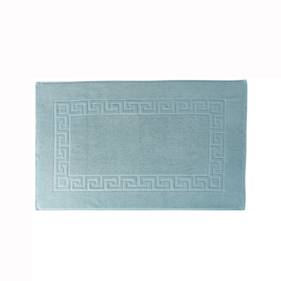 Tapis de bain éponge liteau motif frise grecque (vert d'eau)