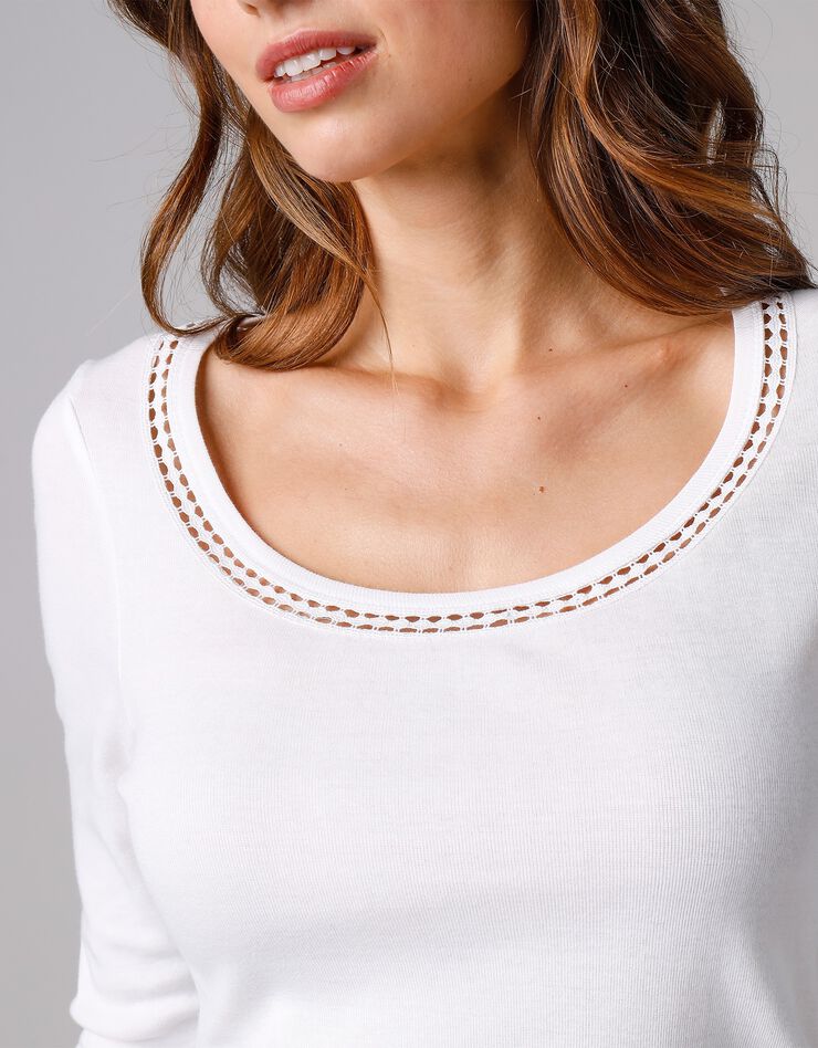 Tee-shirt macramé manches longues - lot de 2 (blanc) Tee-shirt macramé manches longues - lot de 2 (blanc)