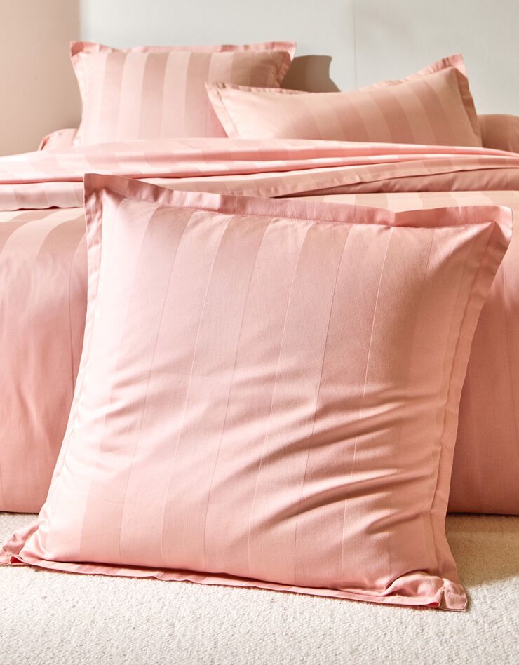 Linge de lit satin rayé (rose blush)