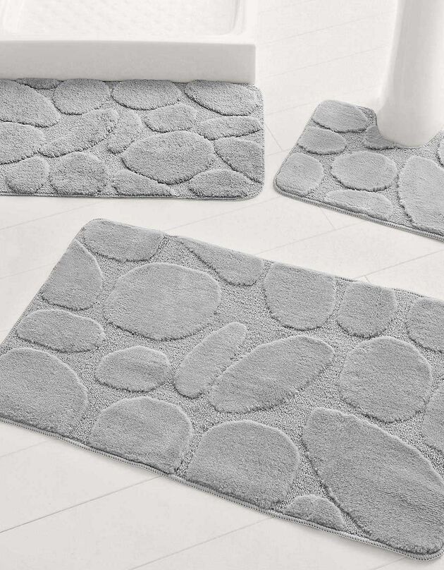 Tapis de bain motif galets (gris)