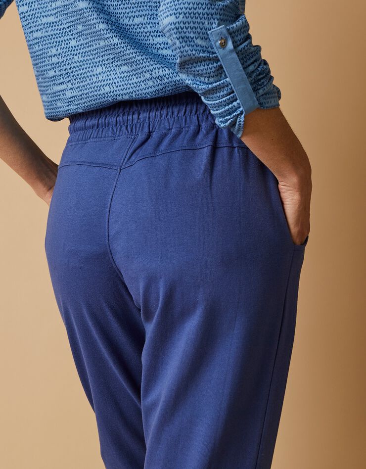 Pantalon jogpant ceinture élastiquée molleton  (bleu jean)