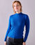 Pull col montant court, maille côtelée (bleu vif)