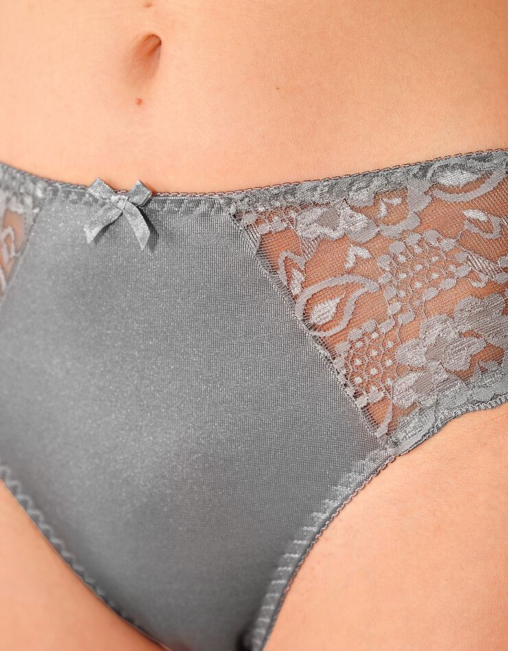 Culotte maille satinée et dentelle Avila - lot de 2 (rouge + gris) Culotte maille satinée et dentelle Avila - lot de 2 (rouge + gris)