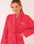 Peignoir mixte adulte éponge bouclette col châle personnalisable (corail)