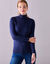 Pull col roulé, toucher doux (marine)