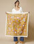 Grand foulard, imprimé fleurs, carré (caramel / écru)