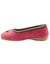 Chaussons ballerines feutrine avec fleur appliqu&eacute;e (framboise)