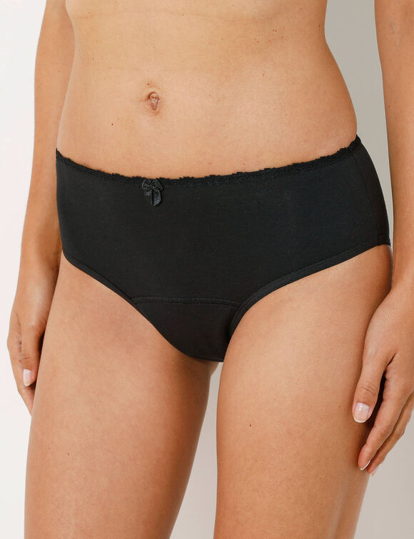 Culotte menstruelle ceinture dentelle - forme maxi (noir)
