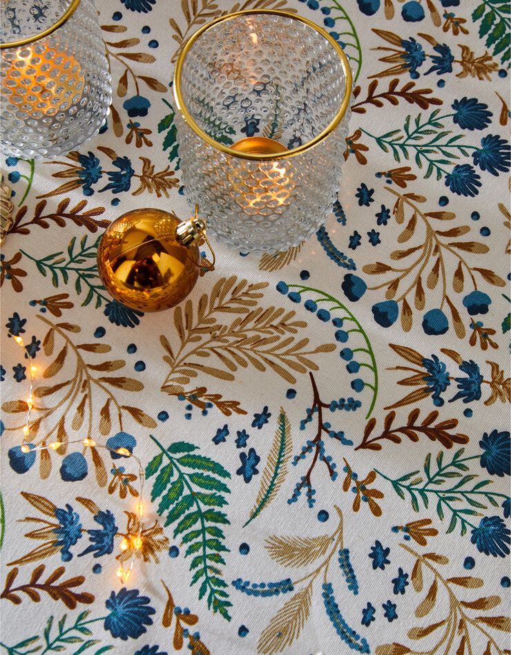 Nappe imprimée forêt enchantée (blanc / vert)
