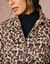 Robe-chemisier imprimée peau de bête, manches longues (taupe)