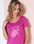 Chemise de nuit longue coton – imprimé "tortue" (framboise)