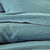 Linge de lit uni biface lin lavé / coton lavé  (bleu grisé)